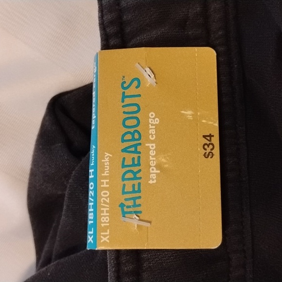 Thereabouts Boys Black Tapered Cargo Comfort Waist Pants, Size: XL/18 H/20H, NWT - Picture 5 of 8